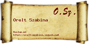 Orelt Szabina névjegykártya